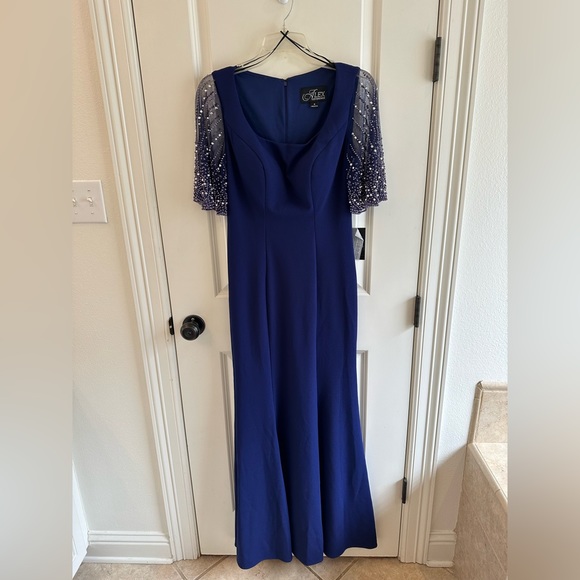 Alex Evenings Mother Of The Bride Dress Embellished Beaded Sleeves Size 4 - Picture 2 of 13